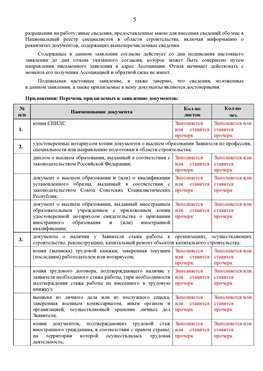 Образец заполнения заявления в НРС строителей. Страница 5 Рыбинск Специалисты для СРО НРС - внесение и предоставление готовых